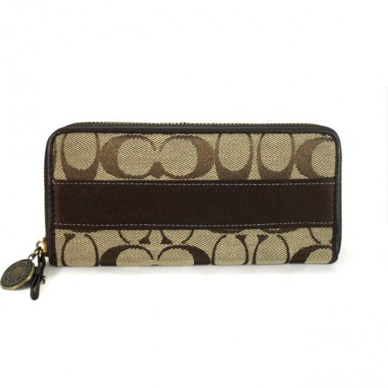 Coach Logo Monogram Large Brown Wallets ECZ | Women